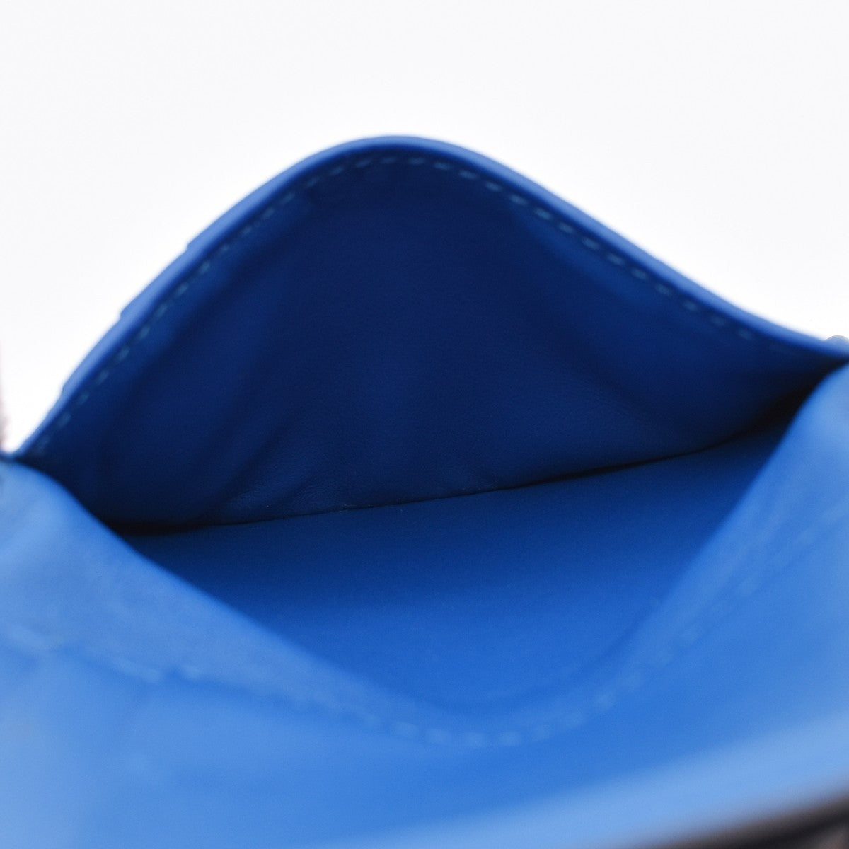 BOTTEGA VENETA Logo Intrecciato Bifold Card case Leather Black  Blue 62RL569