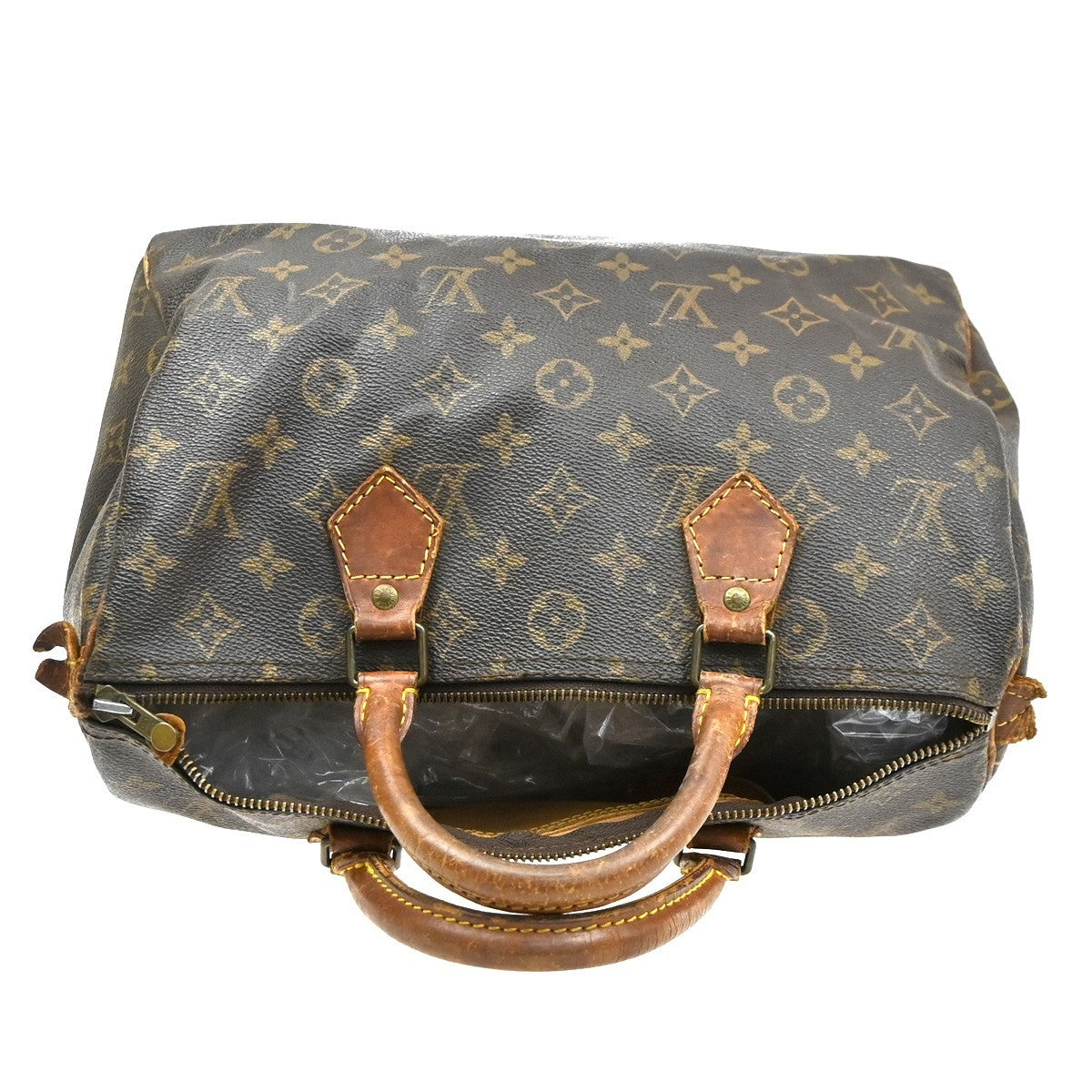 LOUIS VUITTON Speedy 30 Travel Hand Bag Monogram Leather Brown M41526  30SA086