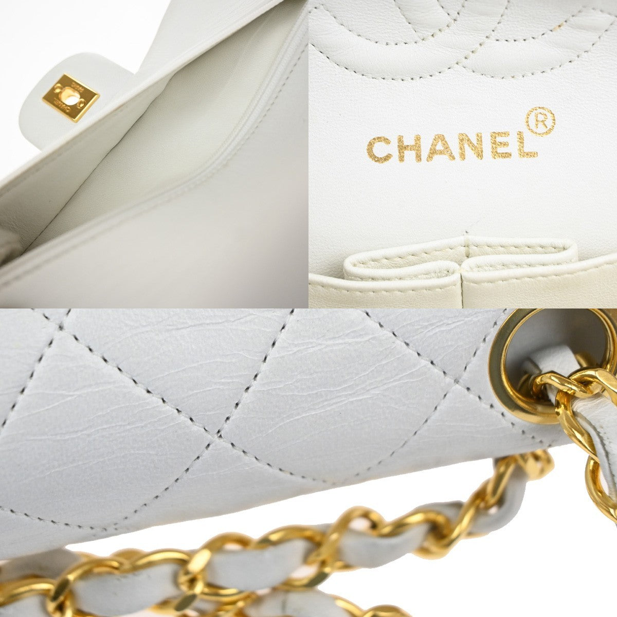 CHANEL CC Matelasse 23 Double Flap Chain Shoulder Bag Leather WE VTG 321RL994