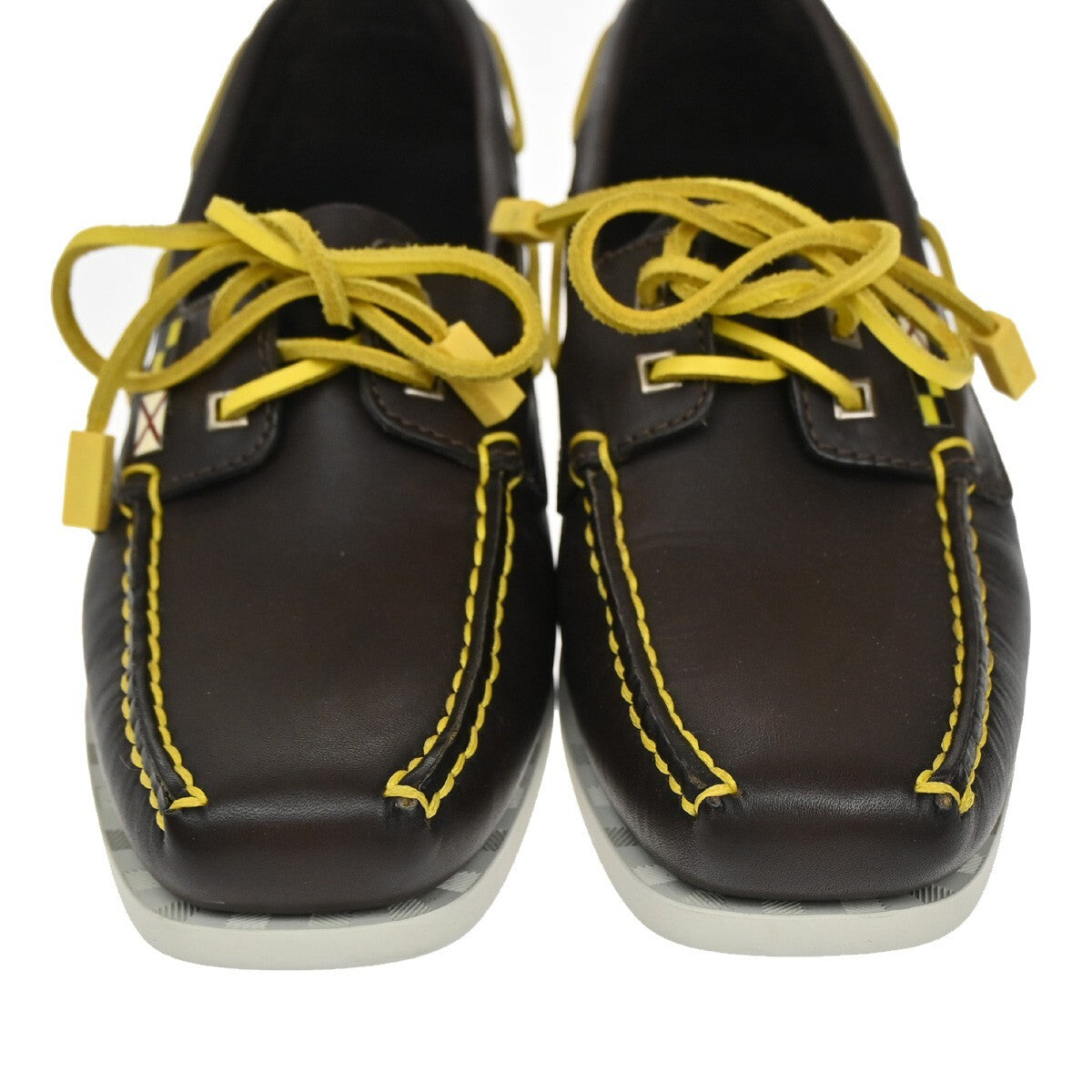 LOUIS VUITTON Logo Vuitton Cup Shoes Size 37  Leather Brown Yellow 88EE321