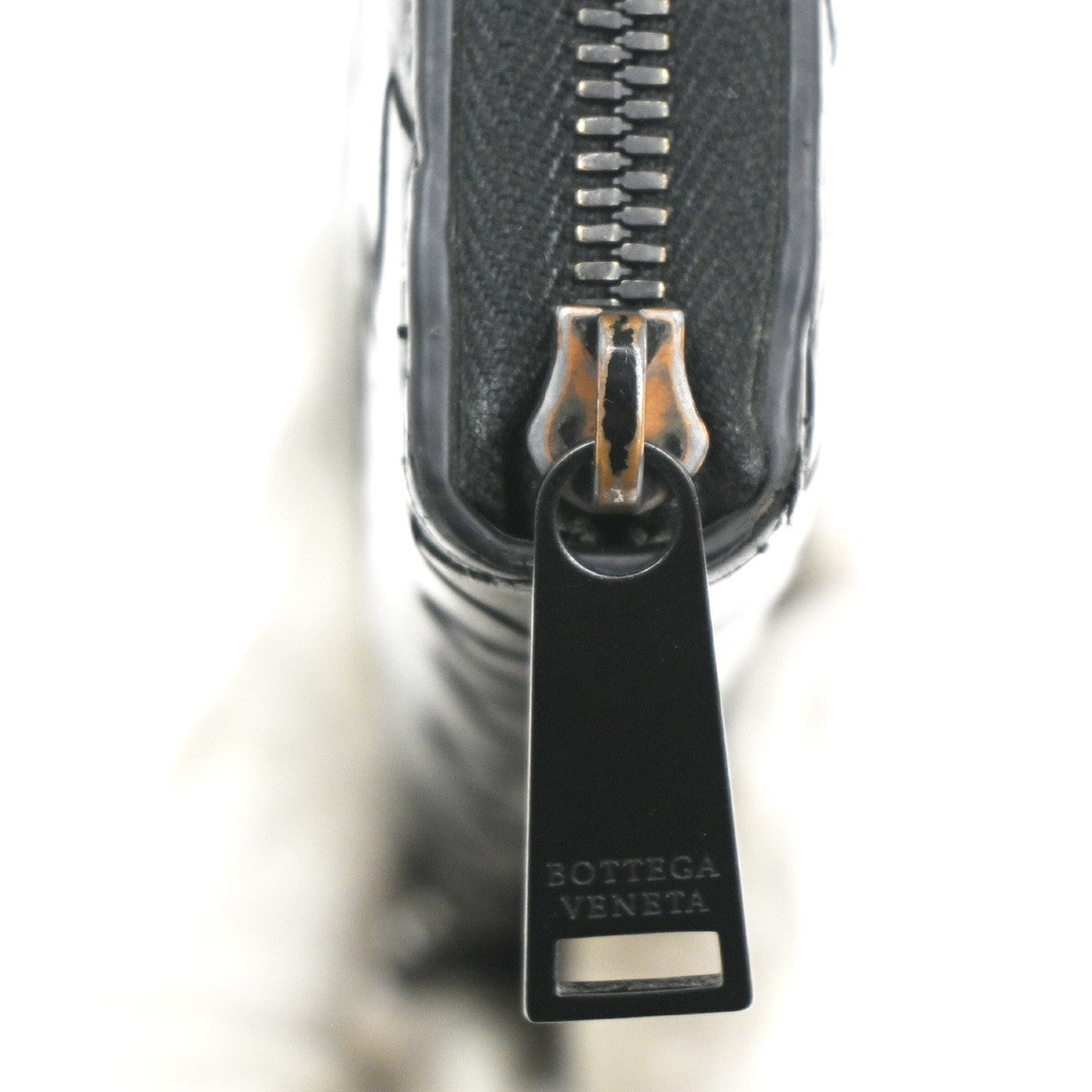 BOTTEGA VENETA Logo Intrecciato Zip Around Long Wallet Leather Black 65KC209