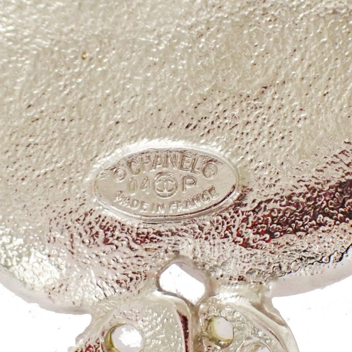 CHANEL 2 Set Earrings Brooch Rhinestone Camellia Clover 04P Clip-On SHW 16LC298