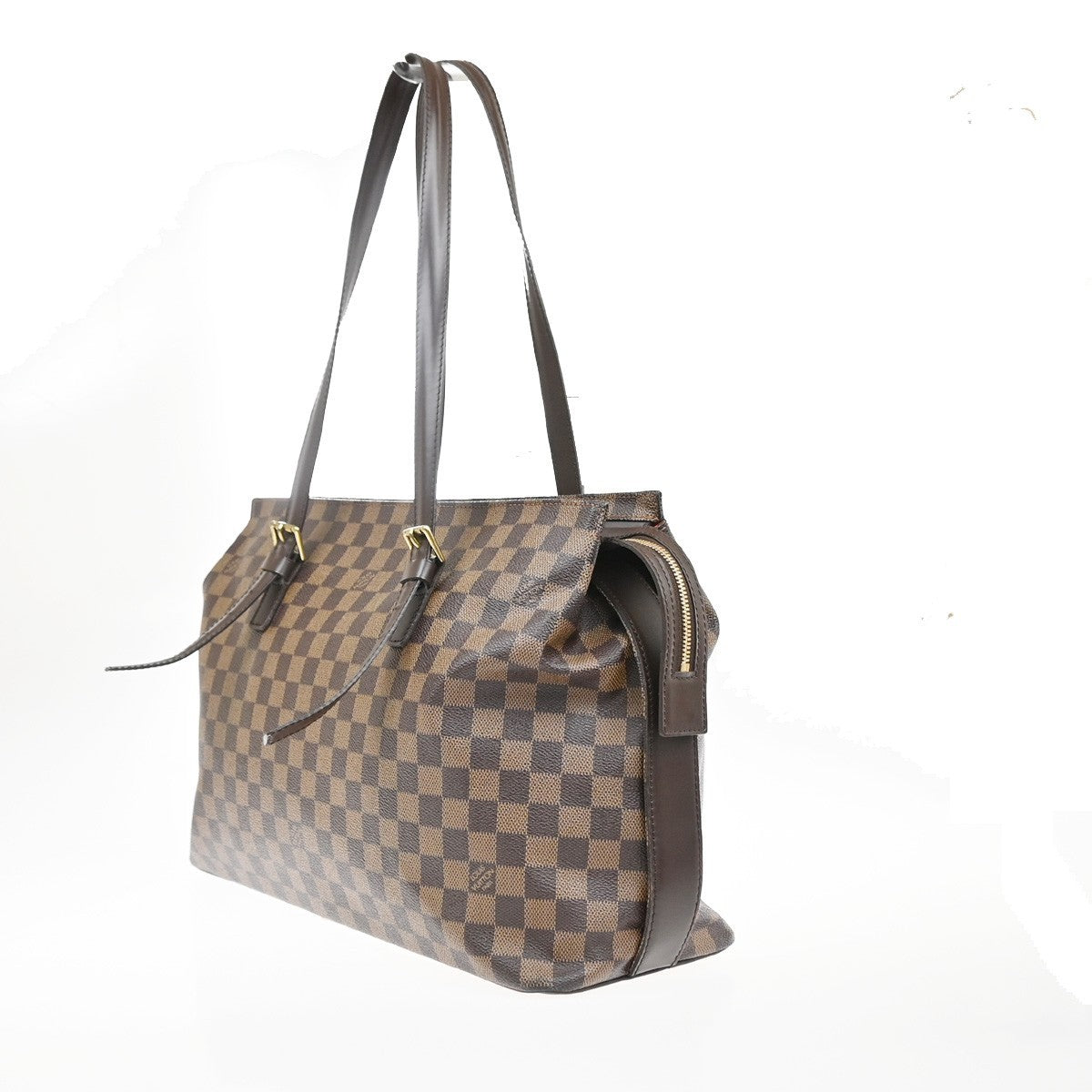 LOUIS VUITTON Chelsea Shoulder Tote Bag Damier Ebene Leather BN N51119 86YJ119