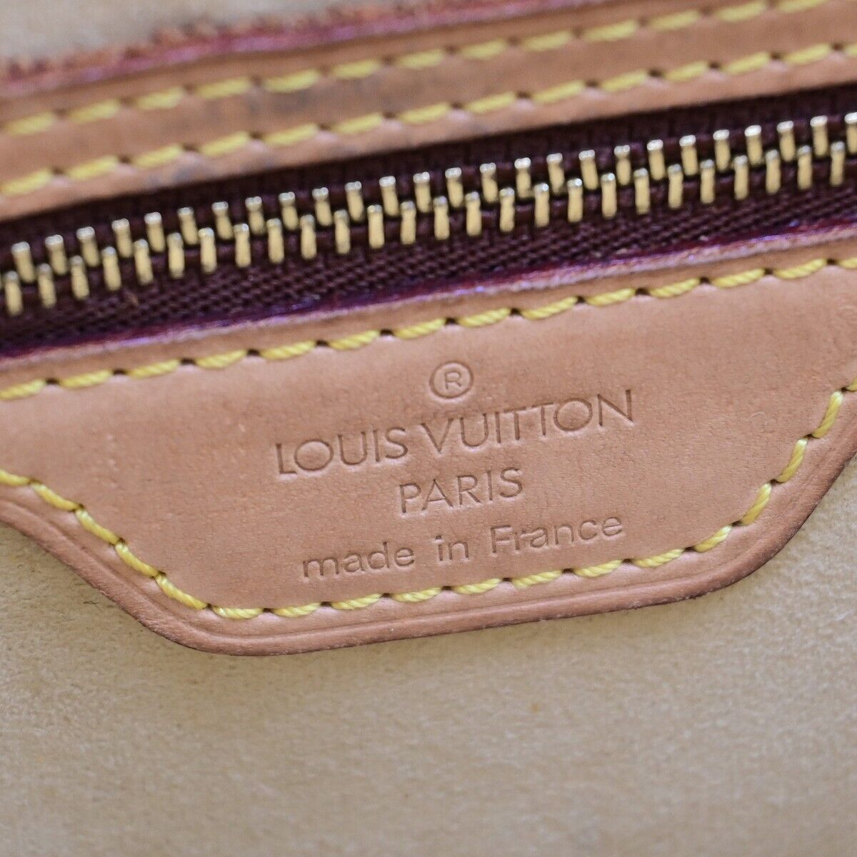 LOUIS VUITTON Logo Looping GM Shoulder Bag Monogram Leather Brown M51145 89ED212