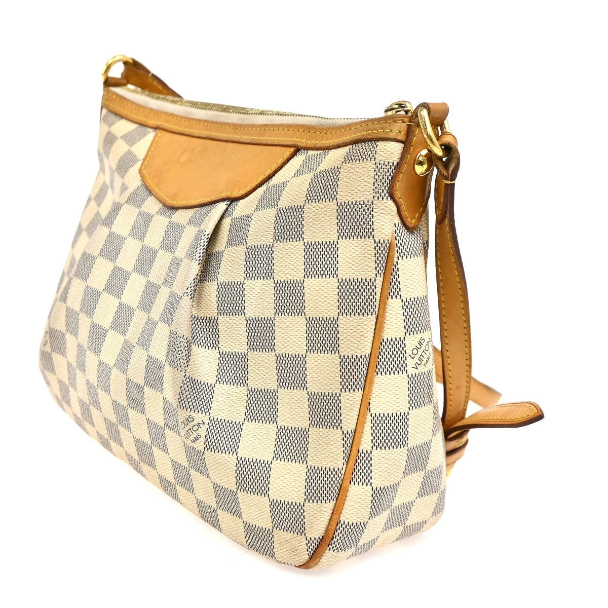 LOUIS VUITTON Totally PM Shoulder Bag Damier Azur Leather White N51261 14TA675