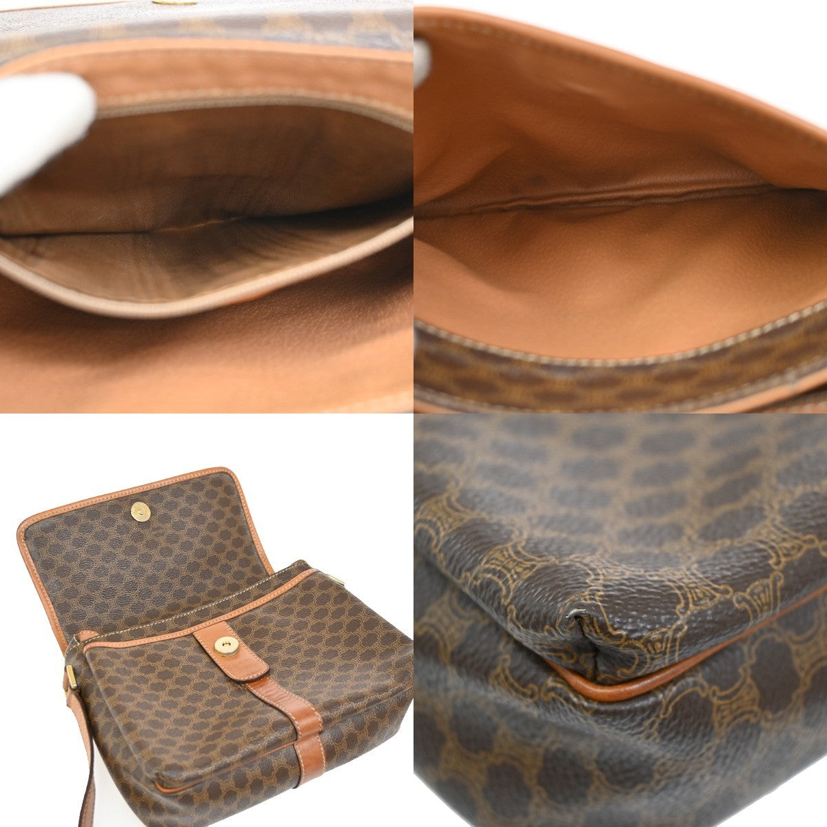 CELINE Logo Gancio Macadam Crossbody Shoulder Bag PVC Leather BN Italy 30DA241