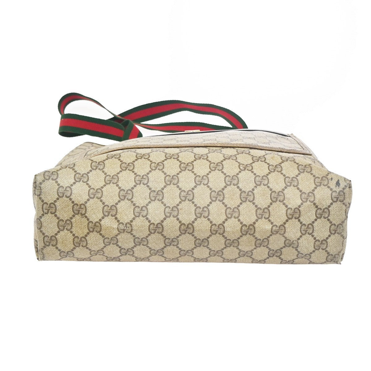 GUCCI Logo Sherry GG Pattern Shoulder Bag PVC Leather Brown Italy 67ZA325