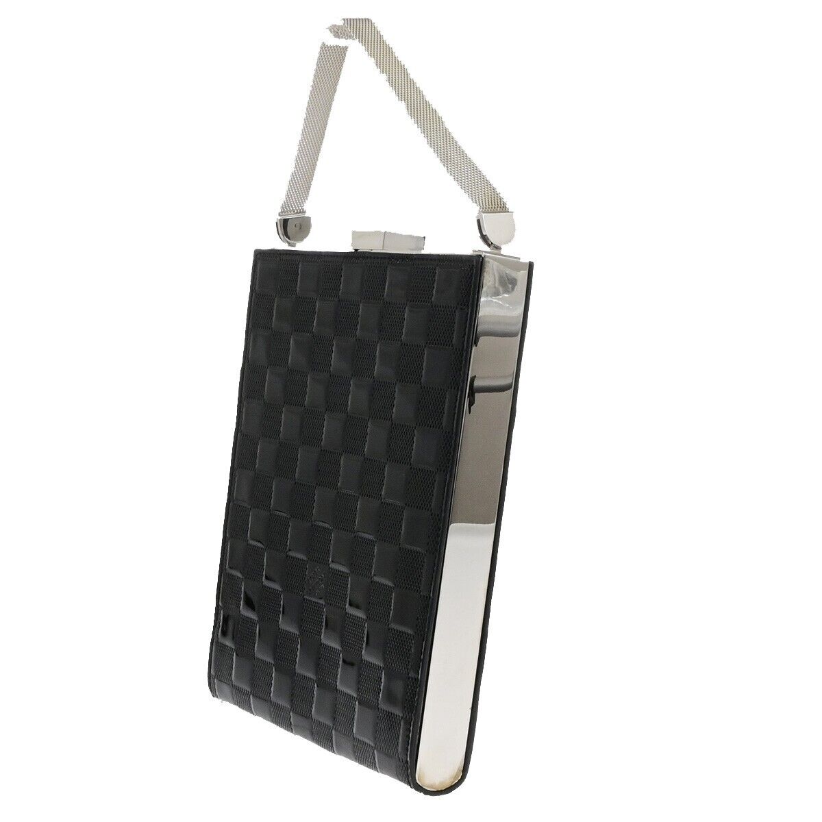 LOUIS VUITTON Ange Hand Bag Damier Vernis Leather Black Silver M92103 75ED437