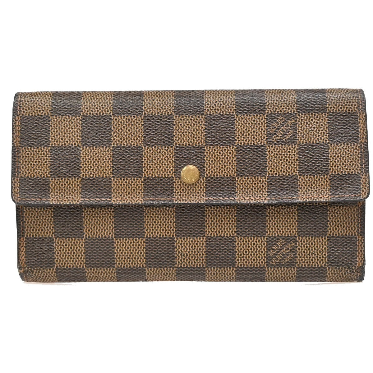 LOUIS VUITTON International Trifold Wallet Damier Leather Brown N61215 02KP147