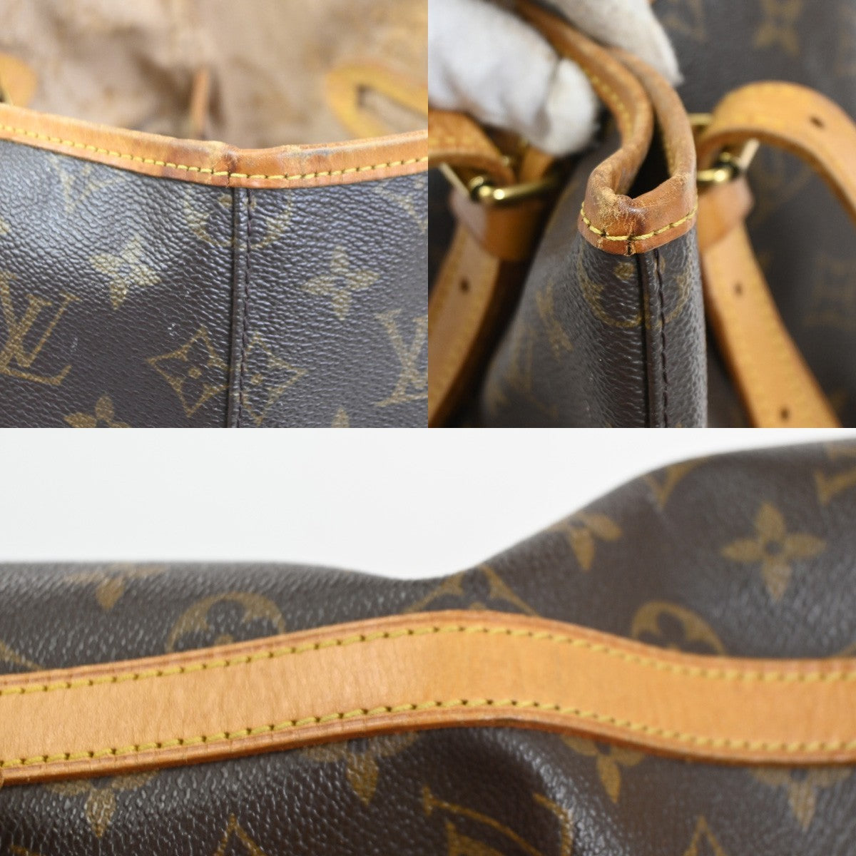 OUIS VUITTON BUCKET GM Shoulder Tote Bag Monogram Leather Brown M42236 65SA056