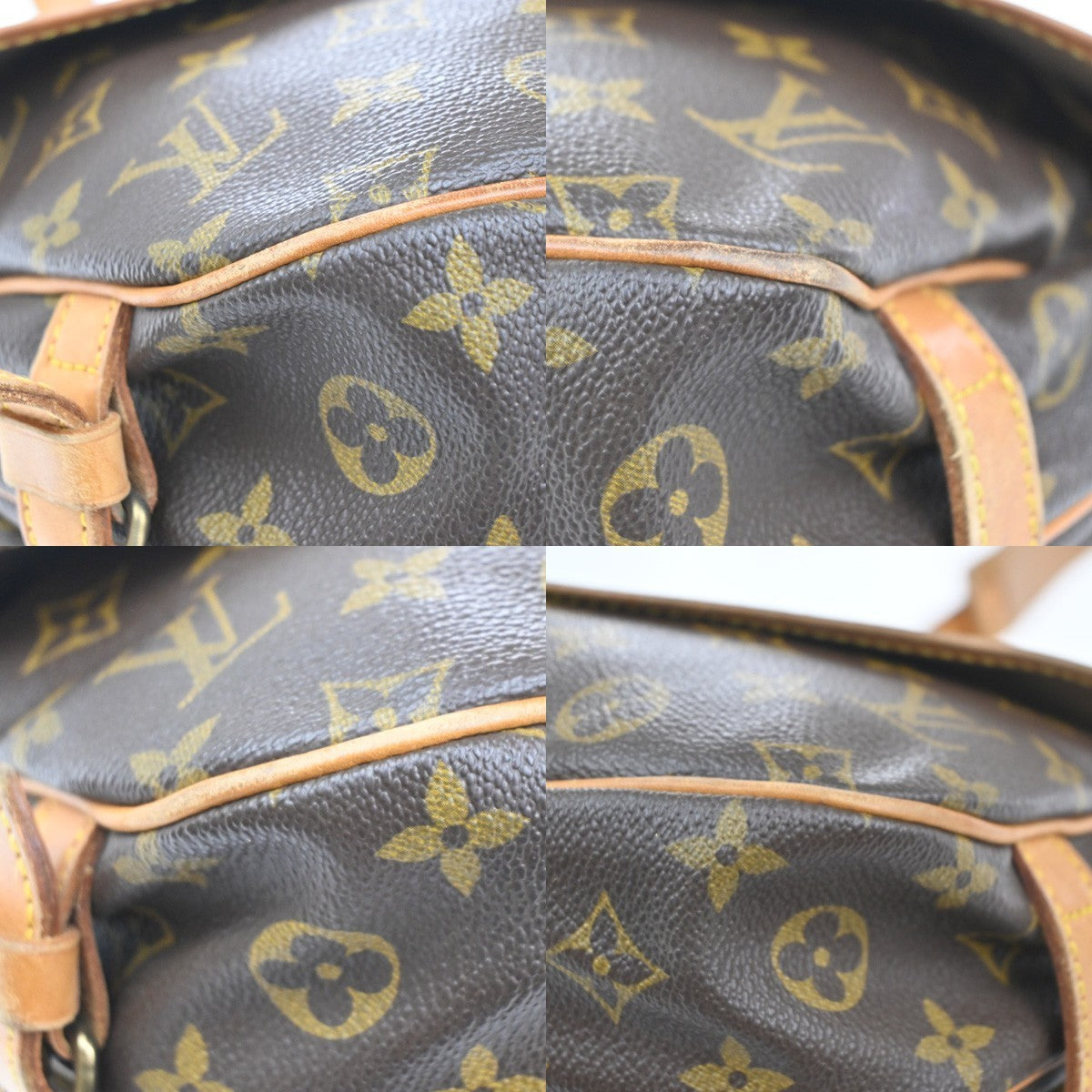 LOUIS VUITTON Logo Saumur 30 Shoulder Bag Monogram Leather BN USA M42256 74MA145