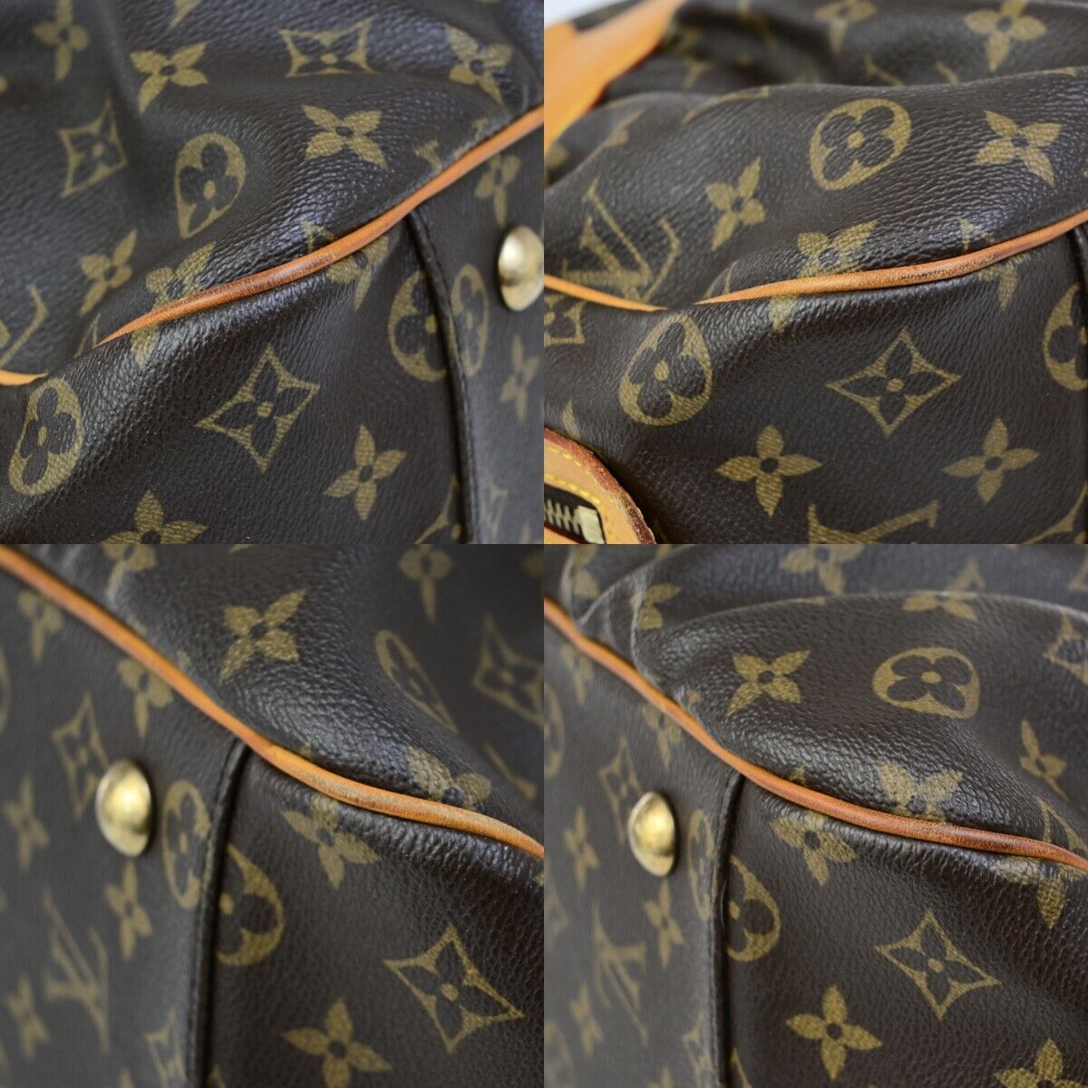 LOUIS VUITTON Mitzi Tote Hand Bag Monogram Leather Brown Spain M40058 12KA484