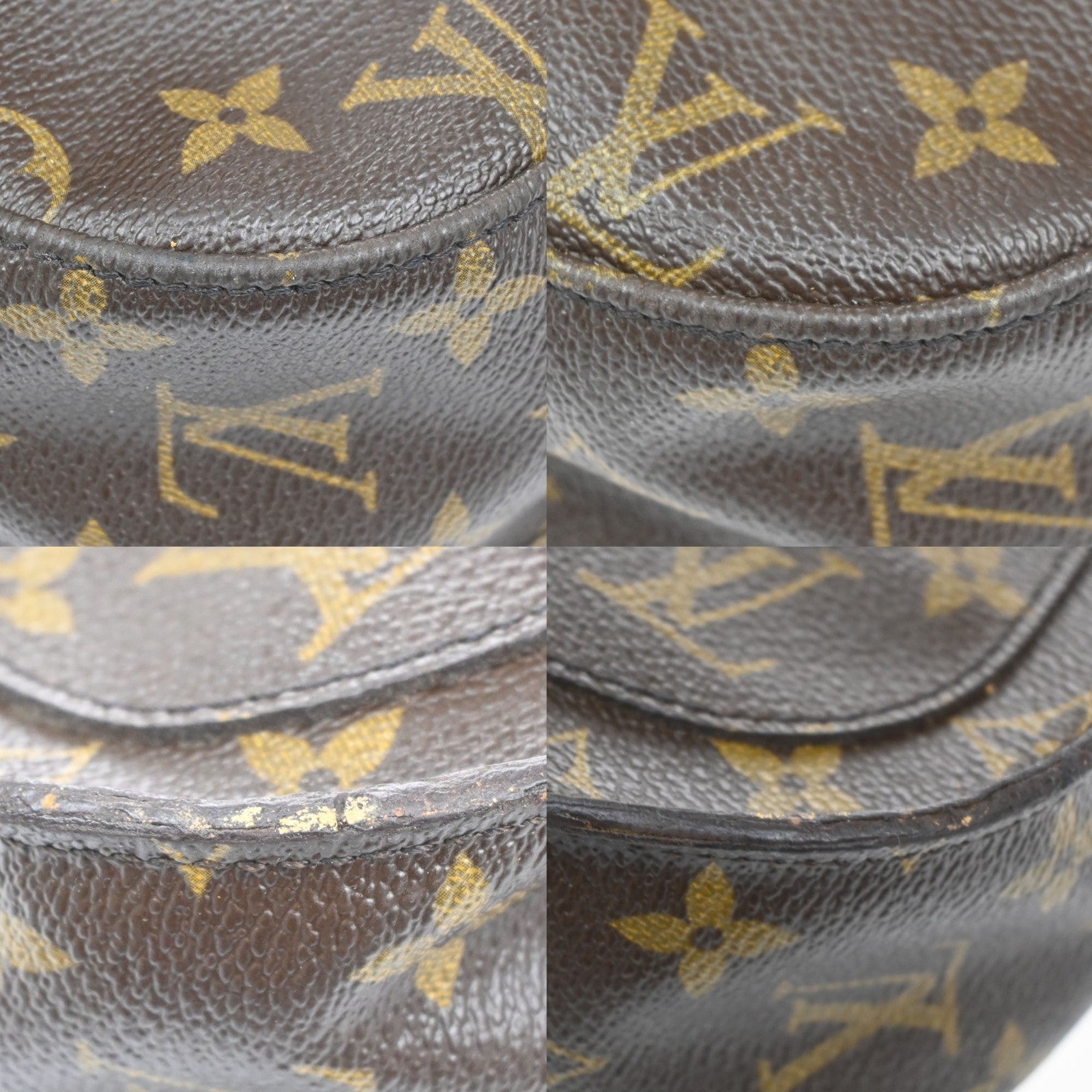 LOUIS VUITTON Saint Cloud GM Shoulder Bag Monogram Leather Brown M51242 80MA658