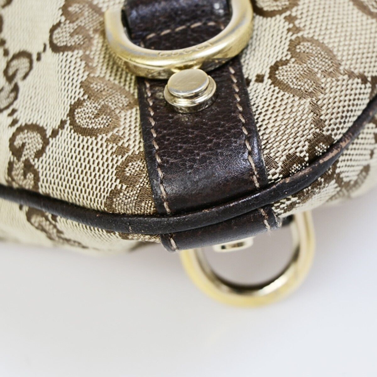 GUCCI Logo Abbey GG Pattern Crossbody Shoulder Bag Canvas Leather Brown 05EB591