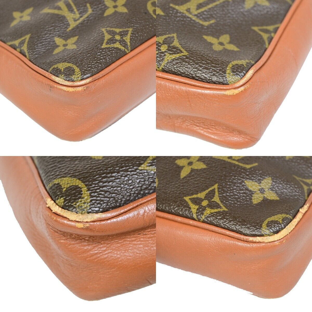 LOUIS VUITTON LV Logo Shoulder Bag Monogram Leather Brown France 04FA759