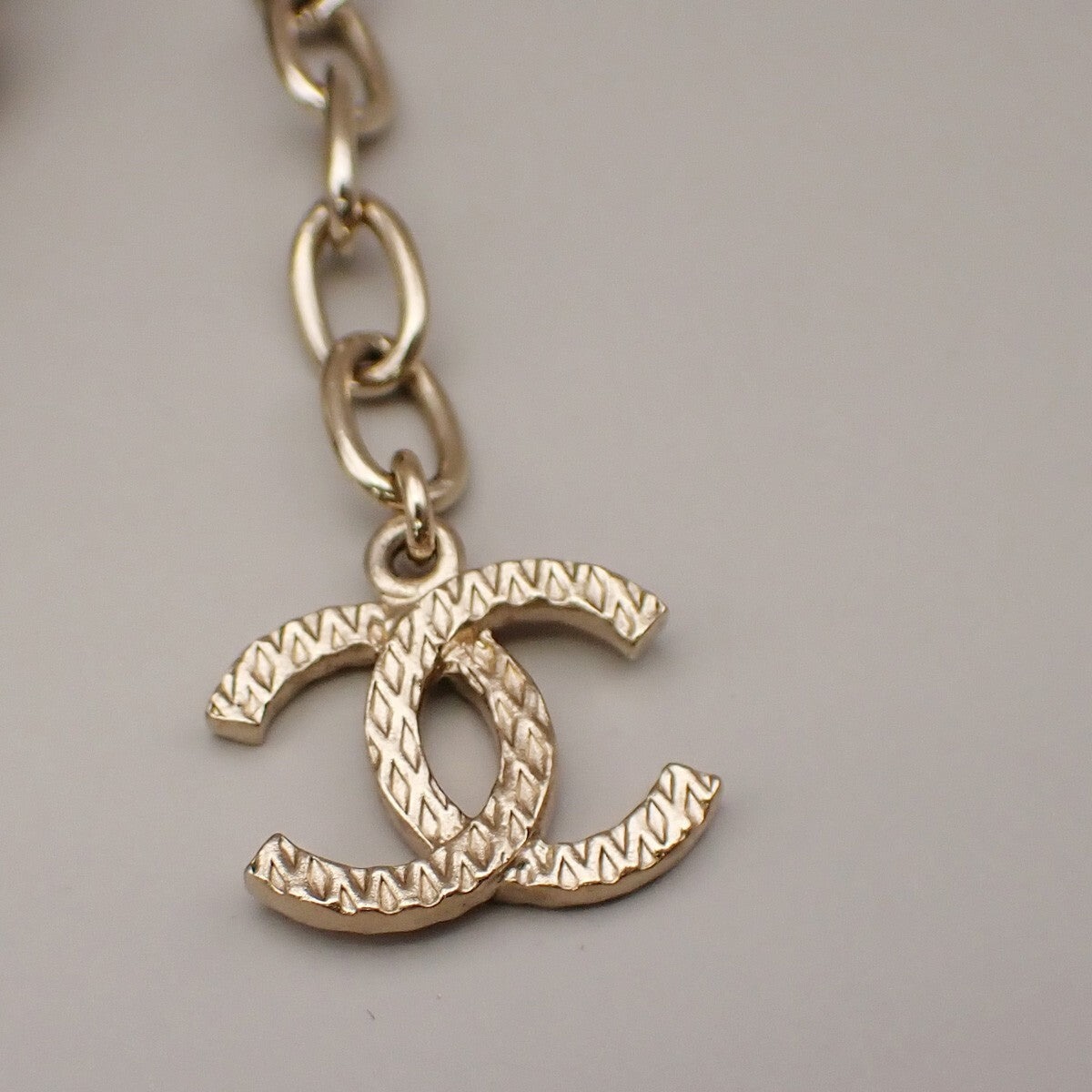 CHANEL CC Chain Pendant Necklace Imitation Pearl Beads A16B BK WE Gold 15RK811