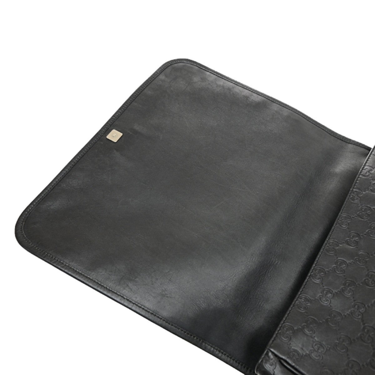 GUCCI GG Pattern Guccissima Shoulder Bag Embossing Leather Black Italy 62SA167