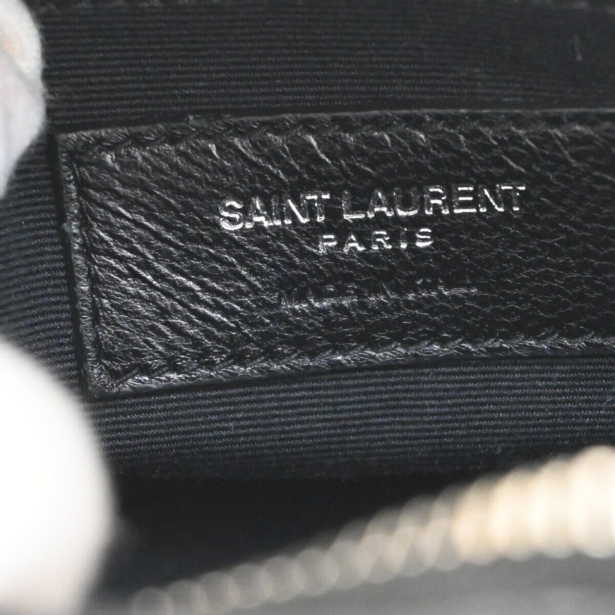 SAINT LAURENT YSL Logo Chain Mini Shoulder Bag Leather Black SHW Italy 683RJ193