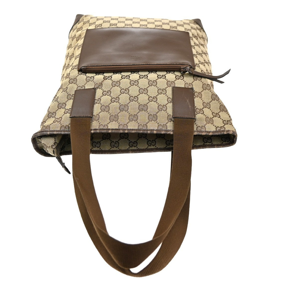 GUCCI Logo GG Pattern ShoulderTote Bag Canvas Leather Beige Italy 62MA132