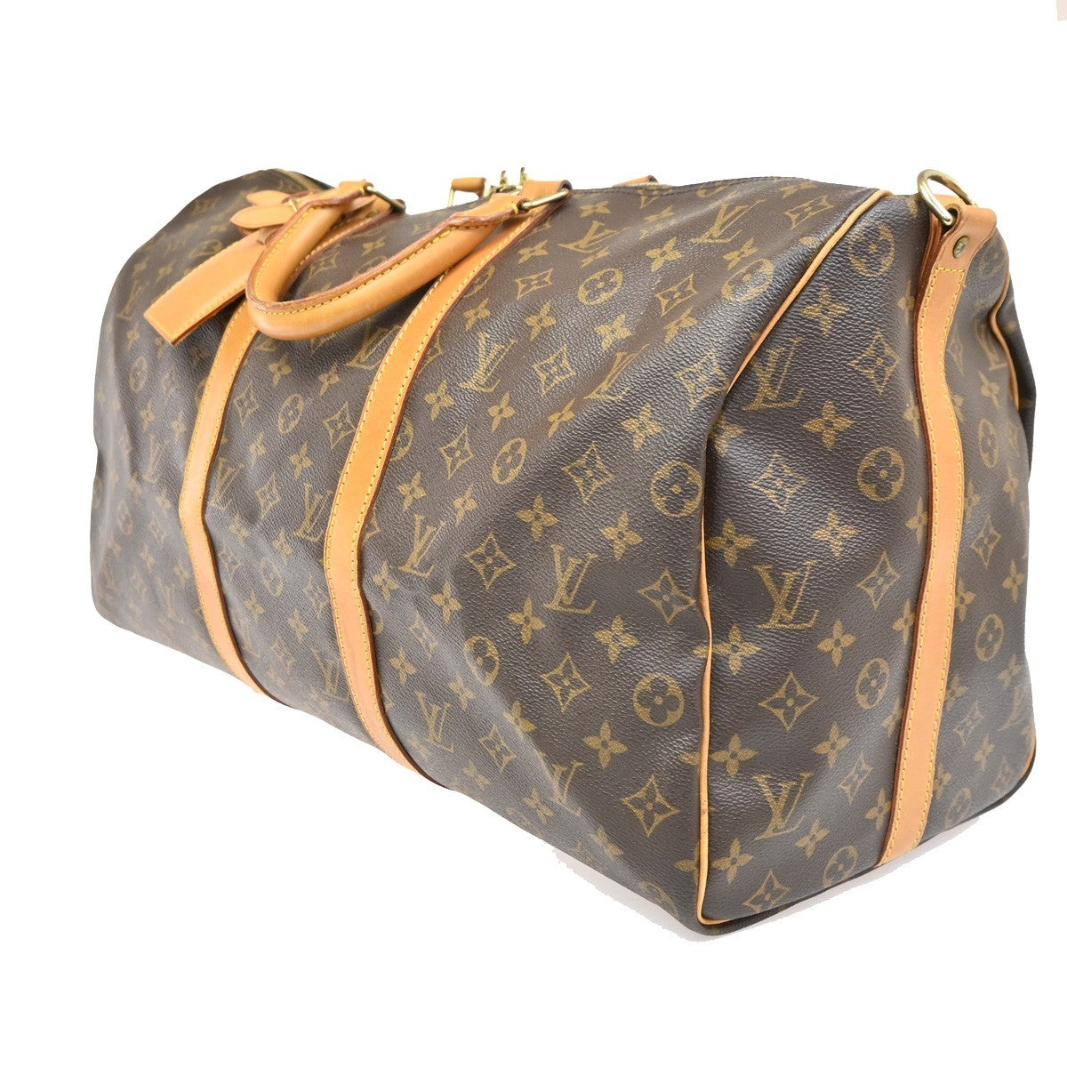 LOUIS VUITTON Keepall Bandouliere 50 Handbag Monogram Brown M41416 12ZA212