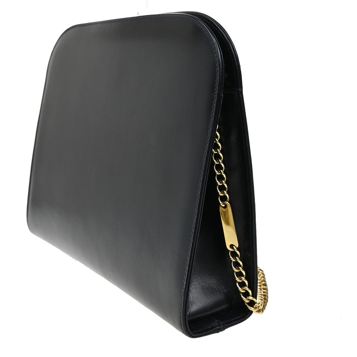 SALVATORE FERRAGAMO Gancini 2Way Chain Shoulder Clutch Bag Leather Blue 38YH750