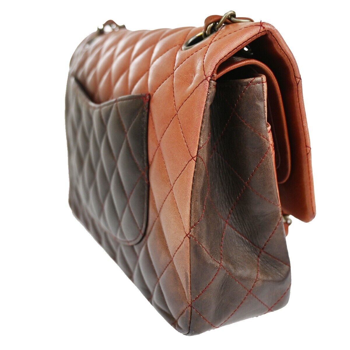 CHANEL CC Matelasse 25 Double Flap Chain Shoulder Bag Leather Gradation 359RJ649