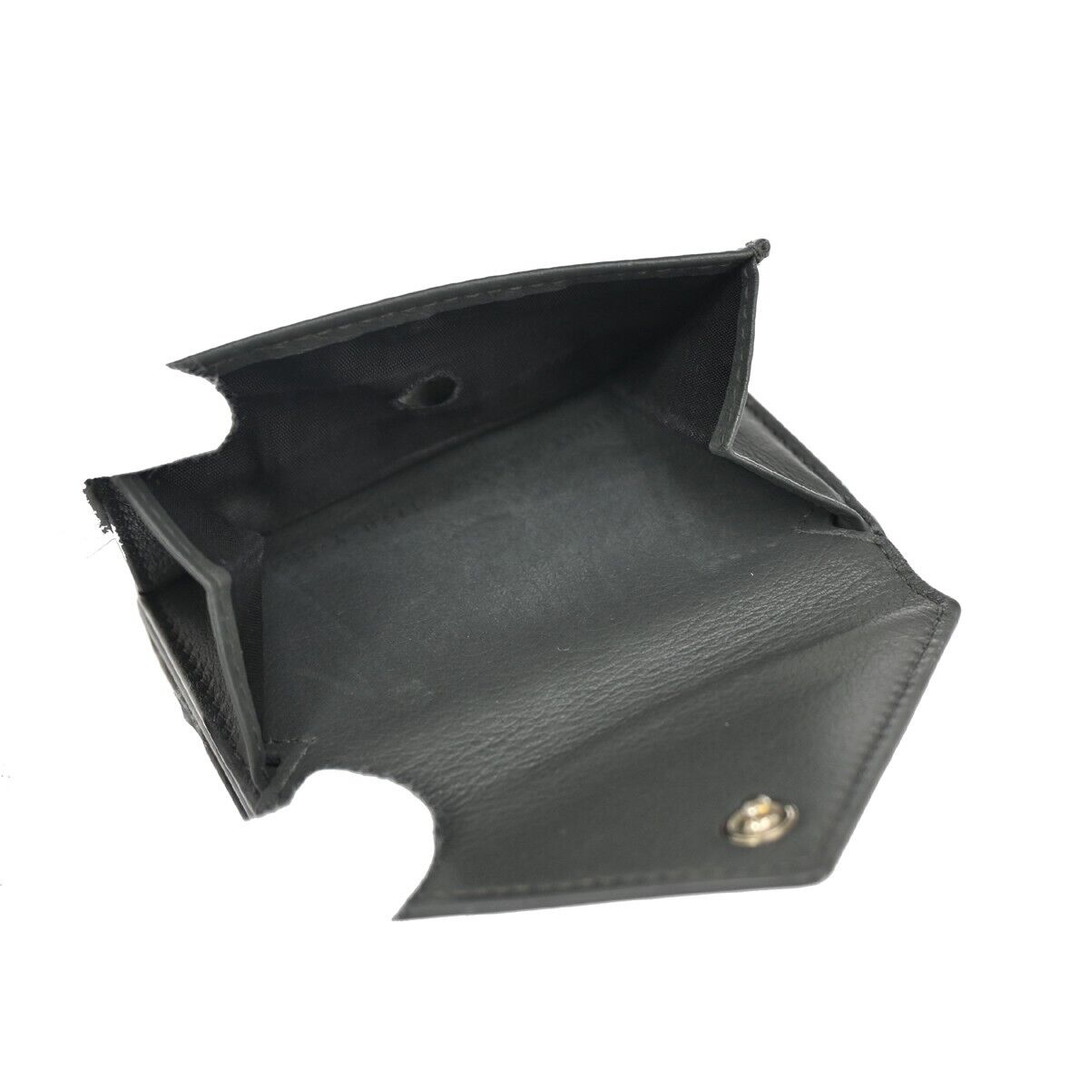 BALENCIAGA Paper Mini Trifold Wallet Purse Leather Gray Silver Italy 09DA072