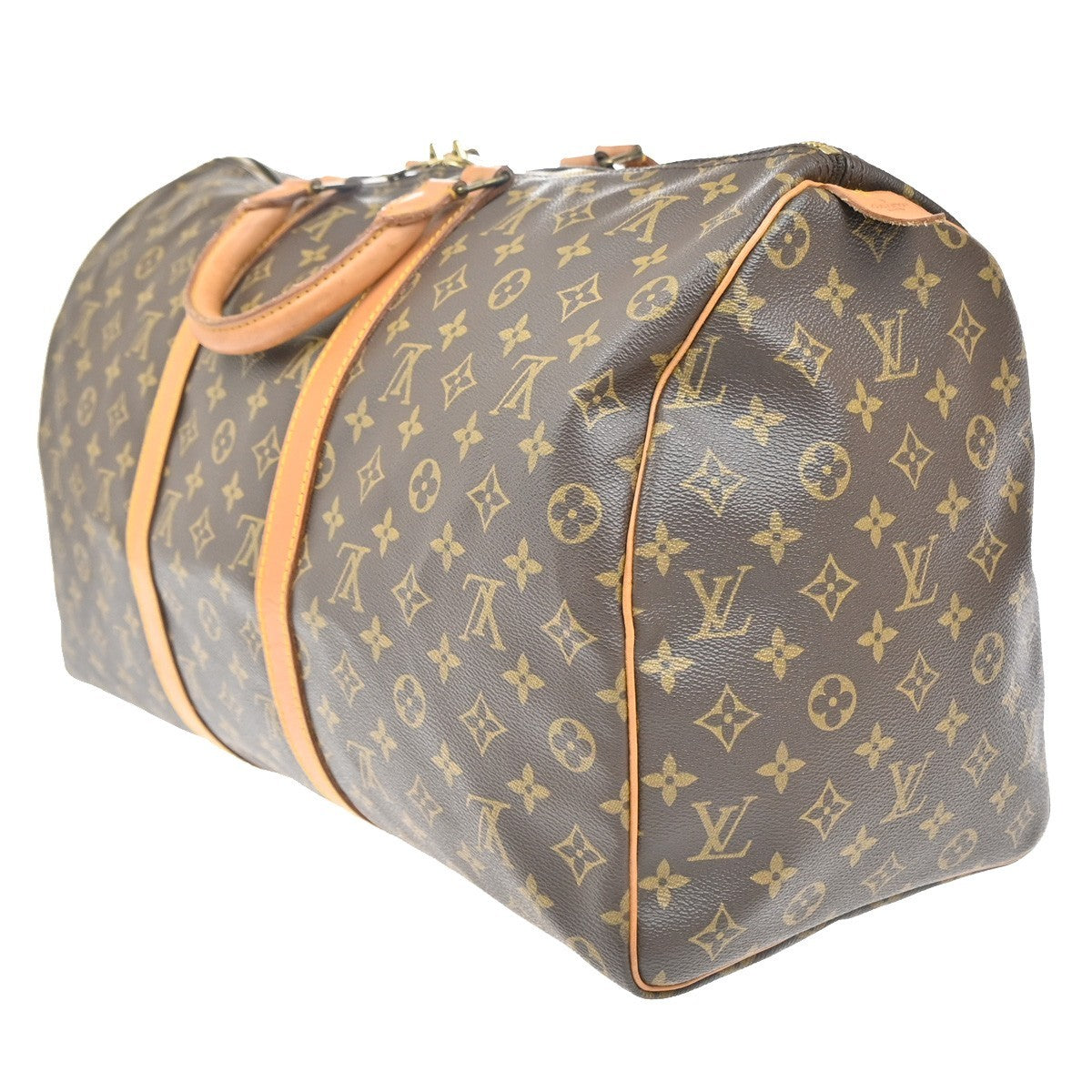 LOUIS VUITTON Keepall 50 Travel Hand Bag Monogram Leather Brown M41426 73EF978