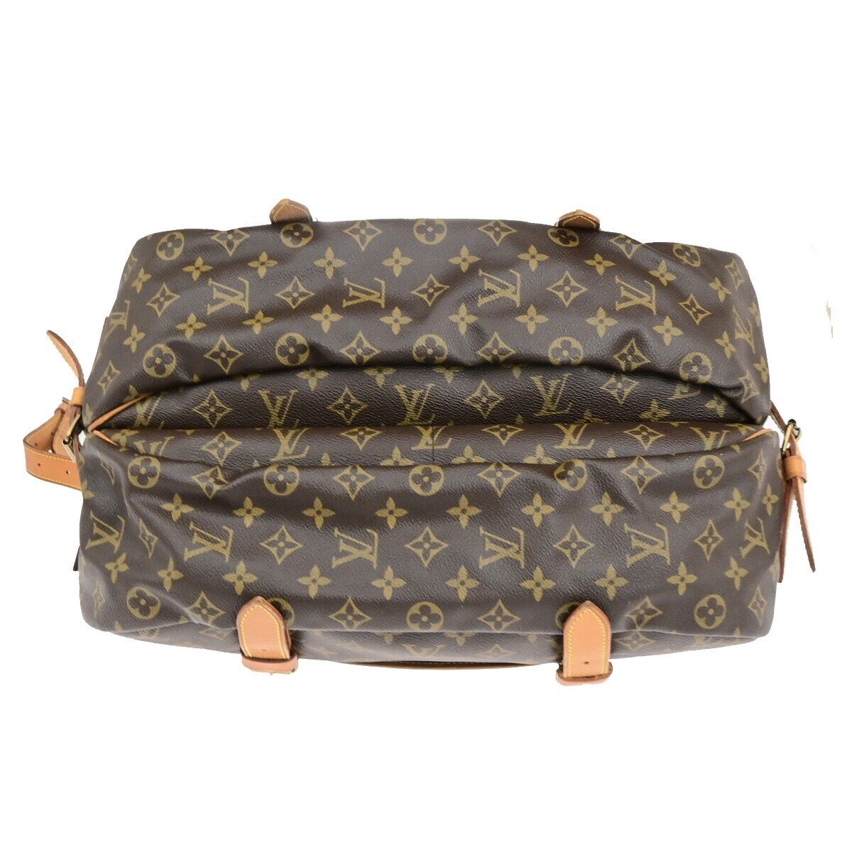 LOUIS VUITTON Logo Saumur 43 Shoulder Bag Monogram Leather Brown M42252 31ED337
