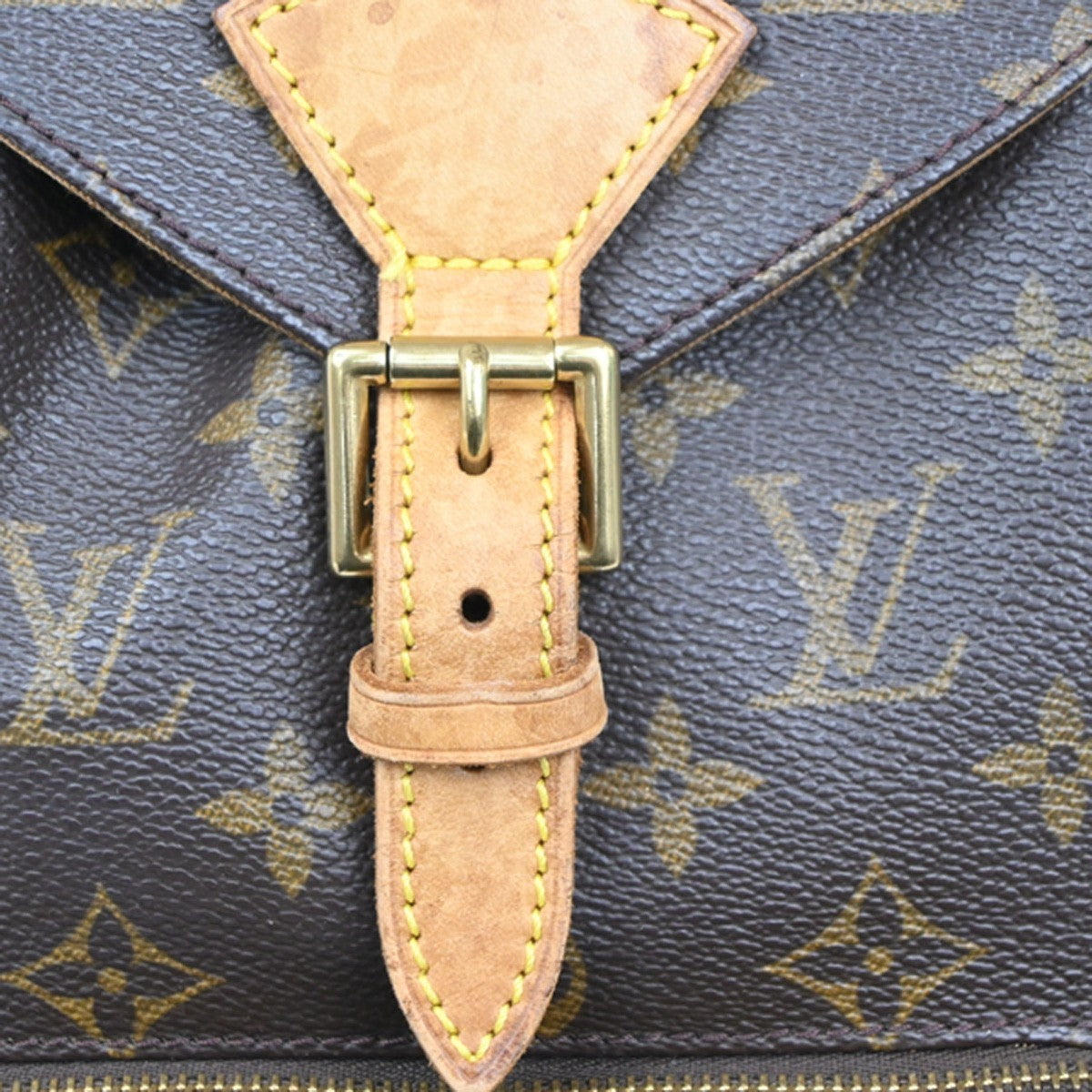LOUIS VUITTON Montsouris MM Backpack Bag Monogram Leather Brown M51136 90MA414