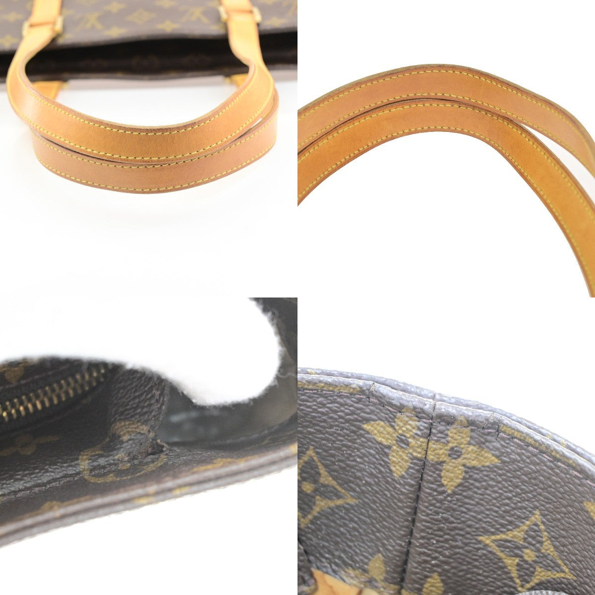 LOUIS VUITTON Logo Luco Shoulder Tote Bag Monogram Leather Brown M51155 72YJ232
