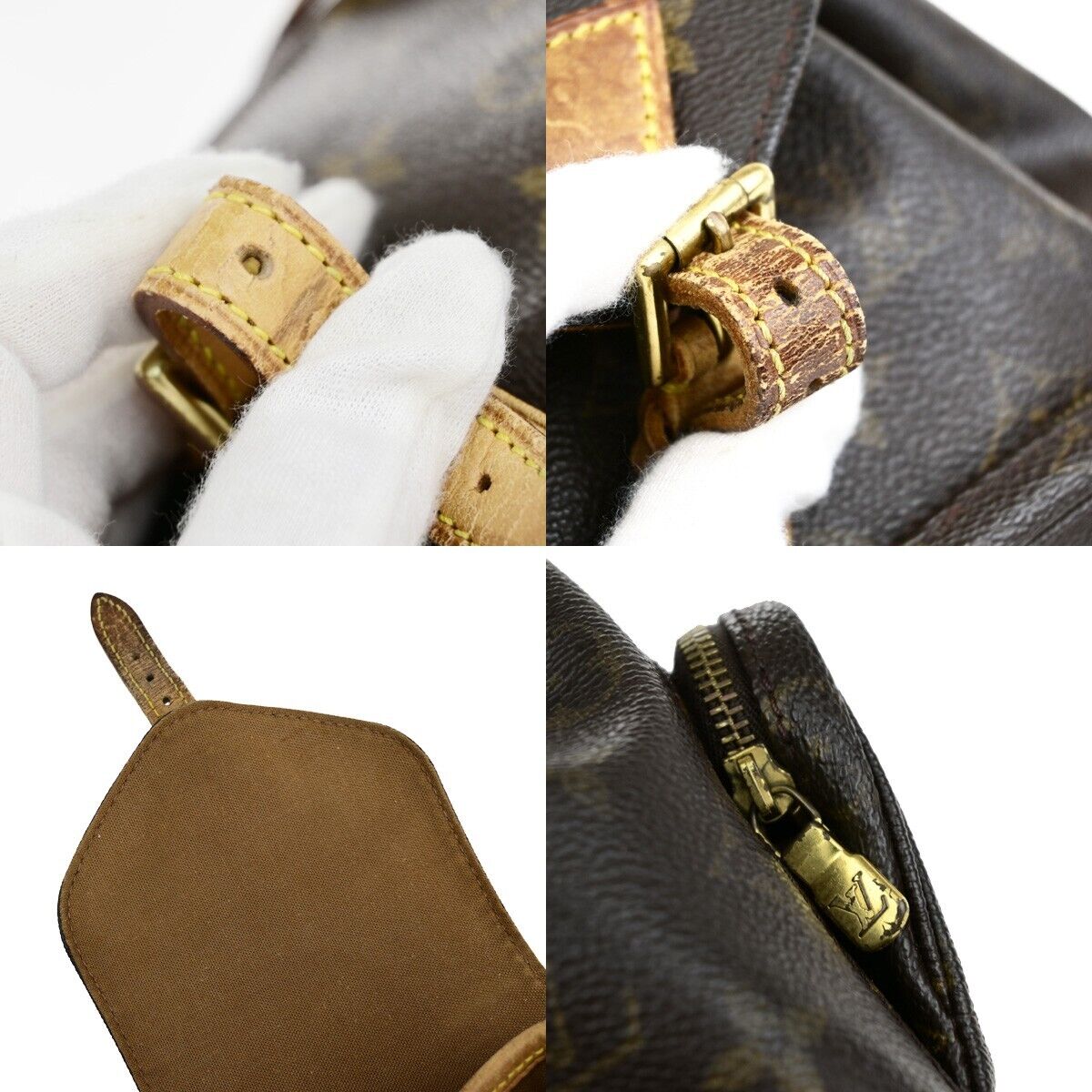 LOUIS VUITTON Mini Montsouris Backpack Bag Monogram Leather Brown M51137 70EB471