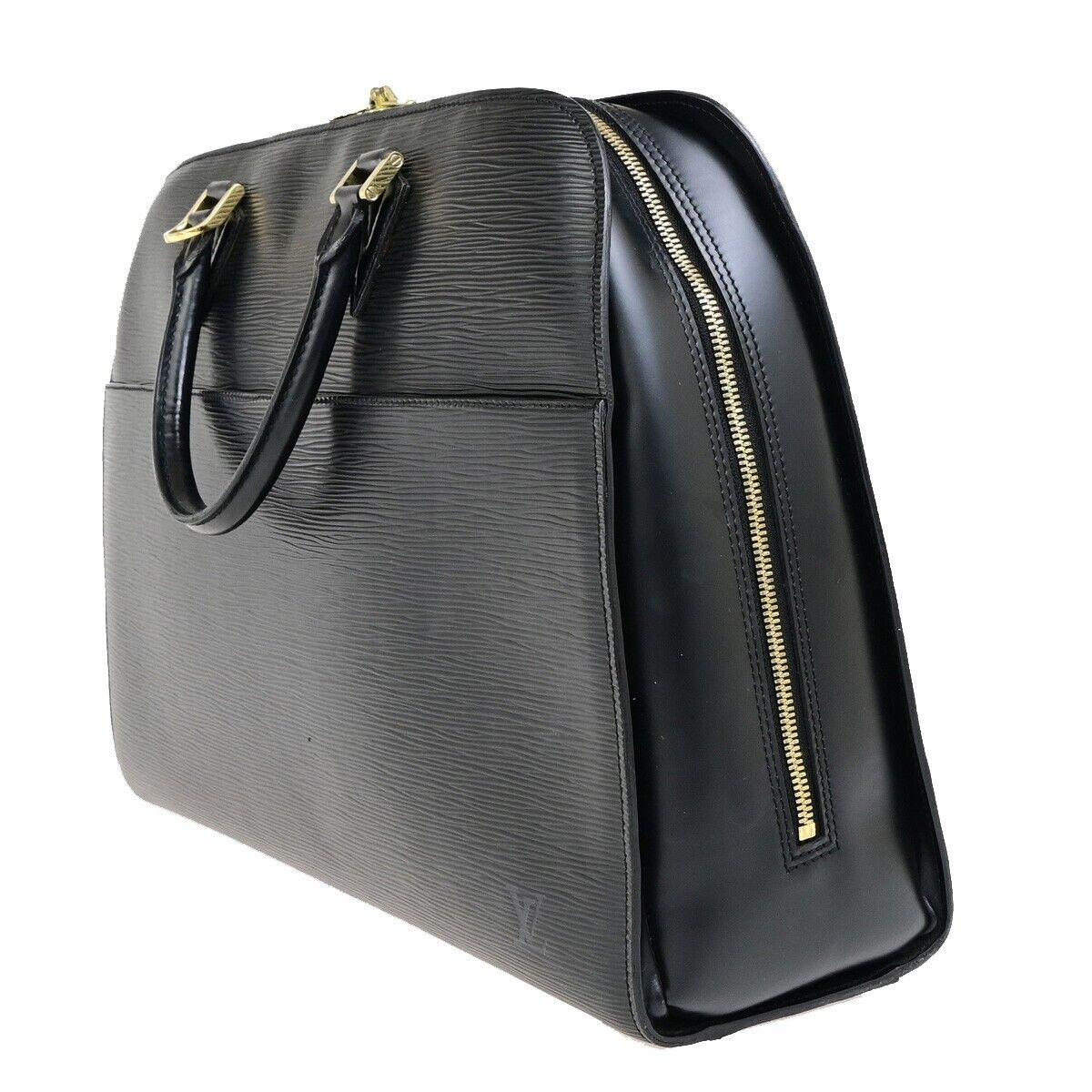 LOUIS VUITTON LV Logo Sorbonne Hand Bag Epi Leather Black France M54512 35ED052