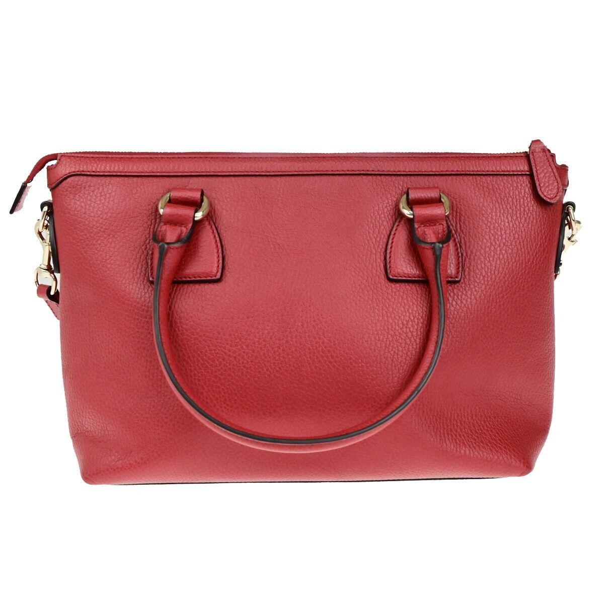 GUCCI GG Interlocking Charm 2Way Shoulder Hand Bag Leather Red GHW 97EC972