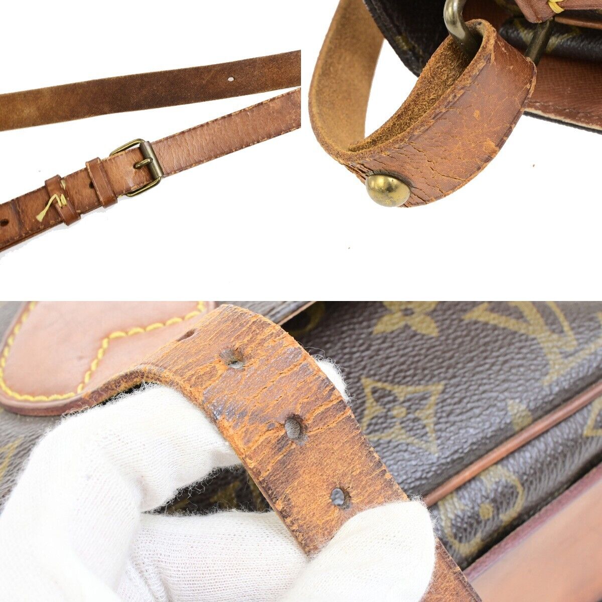 LOUIS VUITTON Cartouchiere GM Shoulder Bag Monogram Leather Brown M51252 62ED502