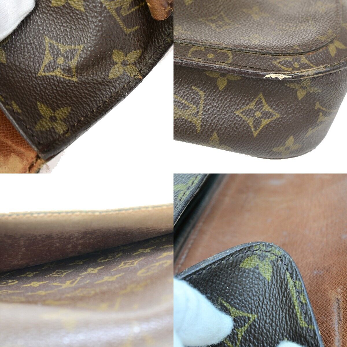 LOUIS VUITTON Saint Cloud GM Shoulder Bag Monogram Leather Brown M51242 63EB718