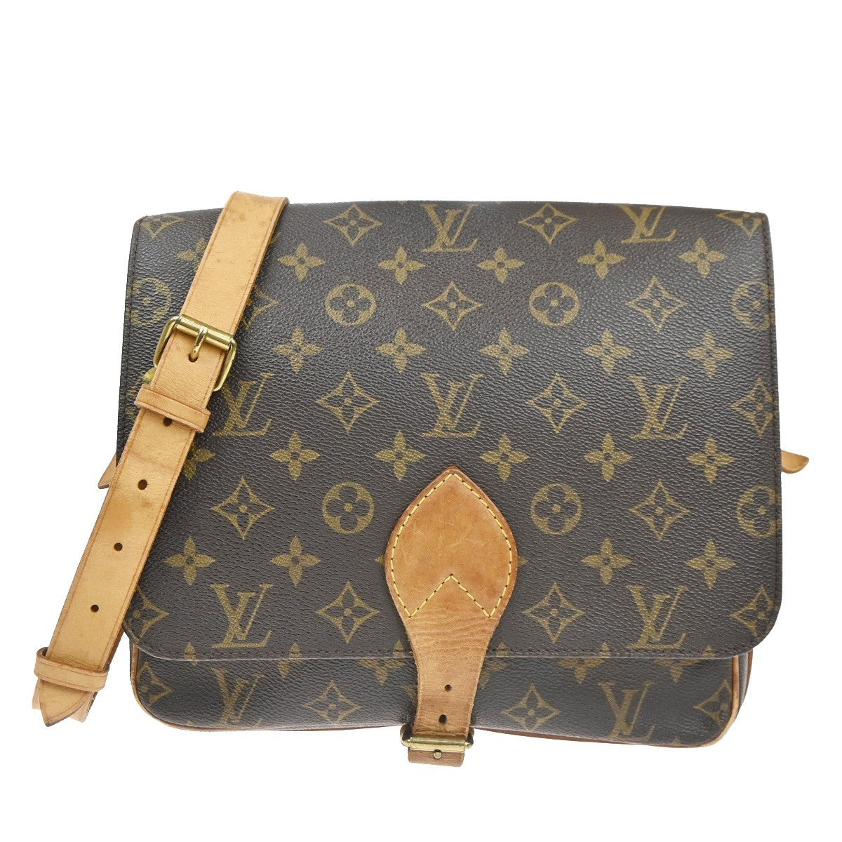 LOUIS VUITTON Cartouchiere GM Shoulder Bag Monogram Leather Brown M51252 35KC547