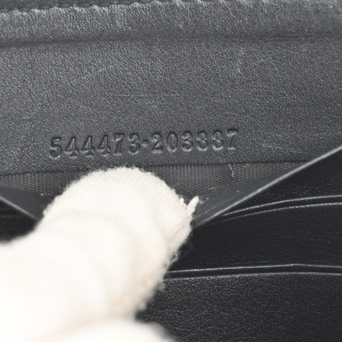 GUCCI Micro Guccissima GG Pattern Zip Around Long Wallet Leather Black 60KC208
