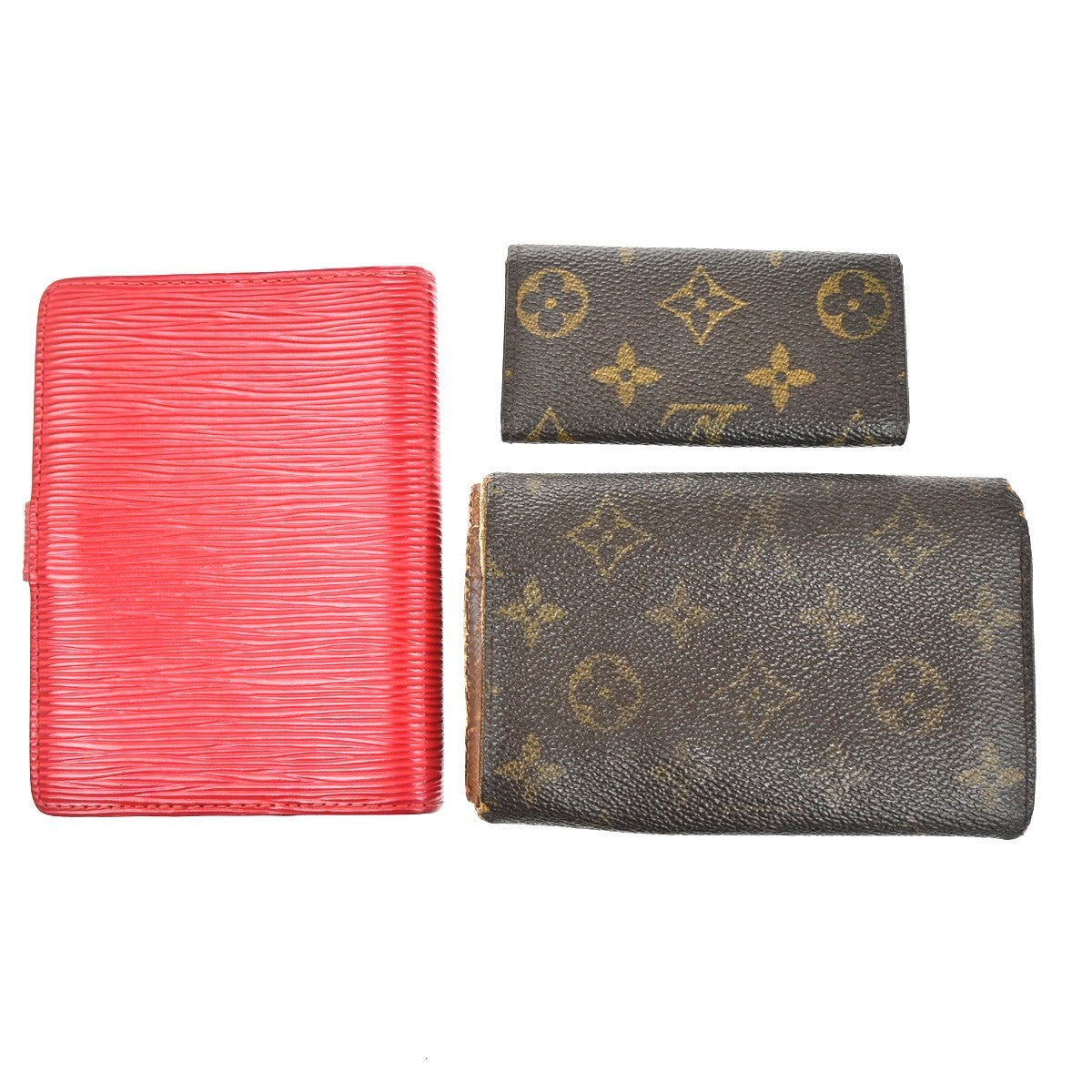 LOUIS VUITTON 3 Set Wallet Key Case Agenda Cover Monogram Epi Leather 67KC600