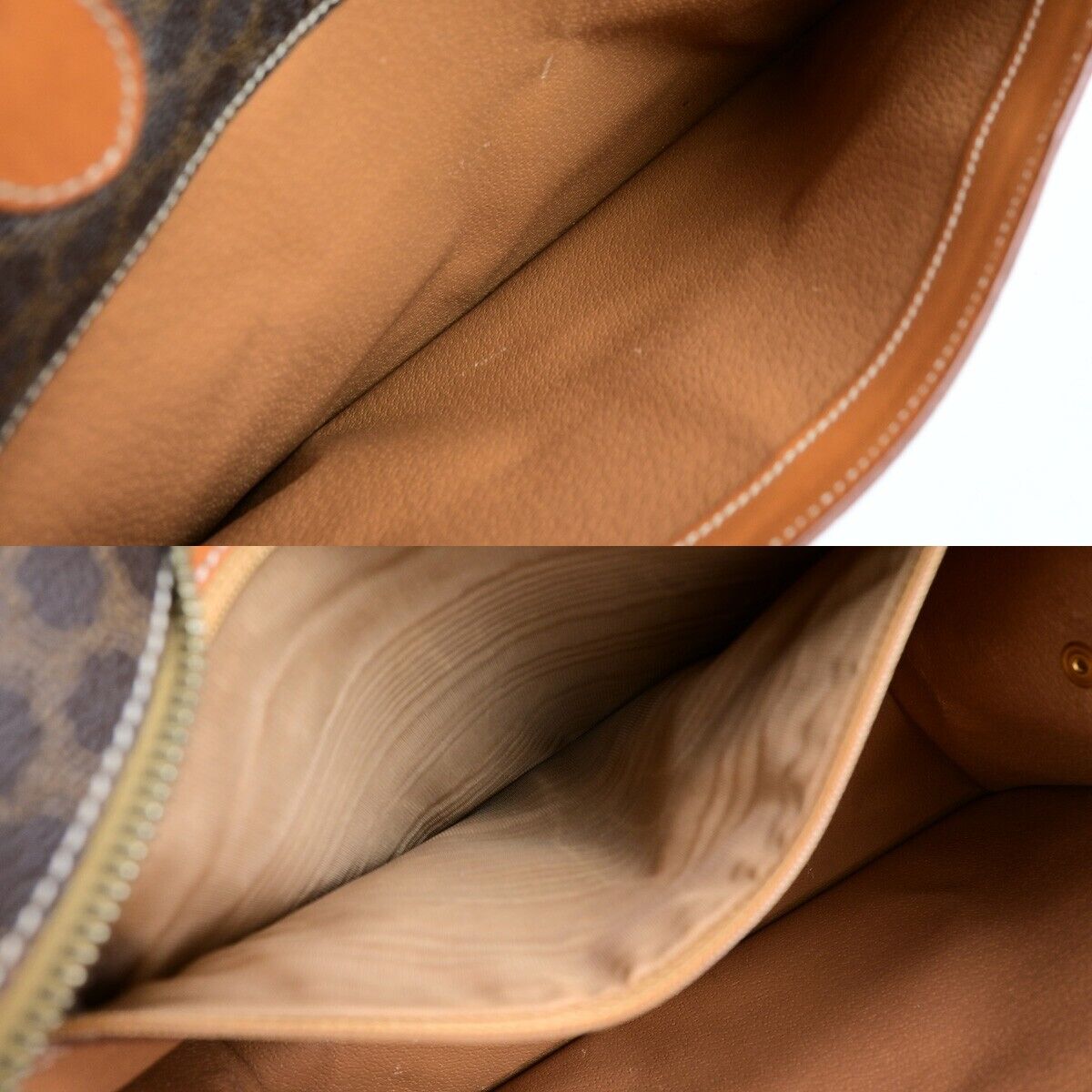 CELINE Logo Macadam Pattern Hand Bag PVC Leather GHW Made in Itay 83EC971