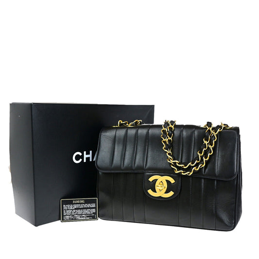 CHANEL CC Mademoiselle 30 Chain Shoulder Bag Leather Black GHW Vintage 850RJ895
