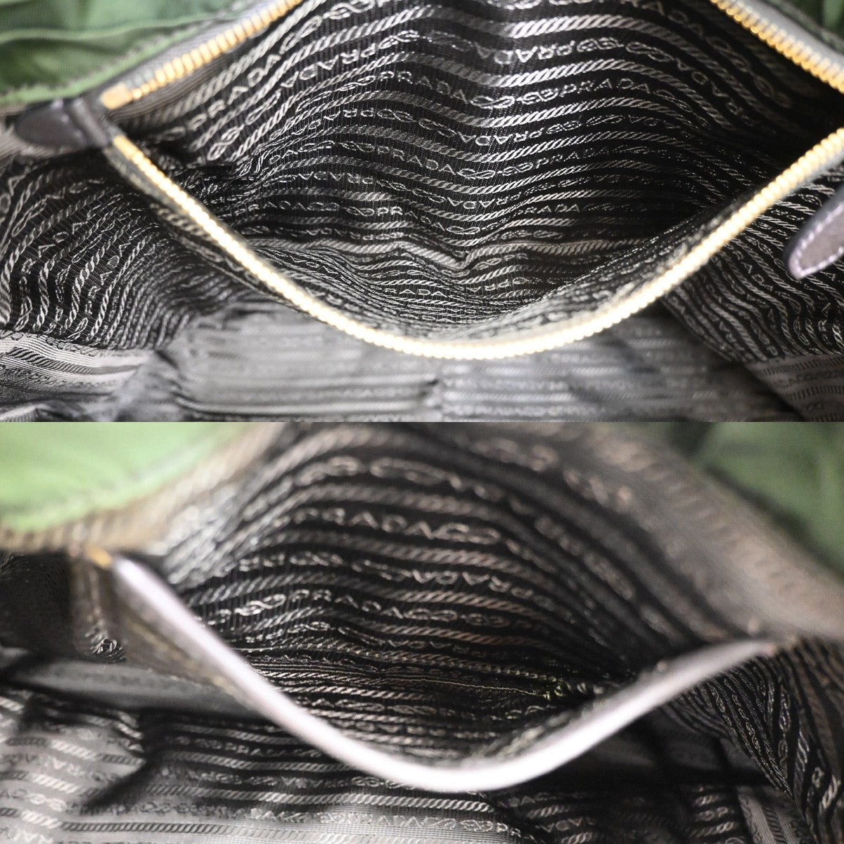 PRADA  Logo Tessuto 2-Way Hand Tote Soulder Bag Nylon Green Khaki GHW 76TA159