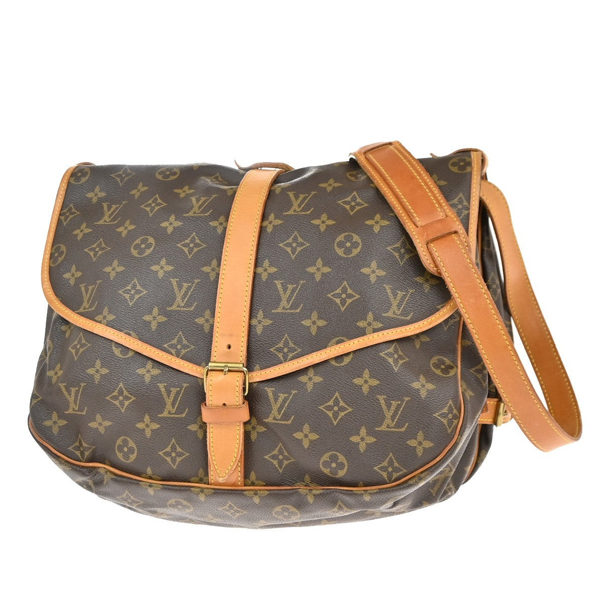 LOUIS VUITTON Saumur 35 Shoulder Bag Monogram Leather BN France M42254 71EG373