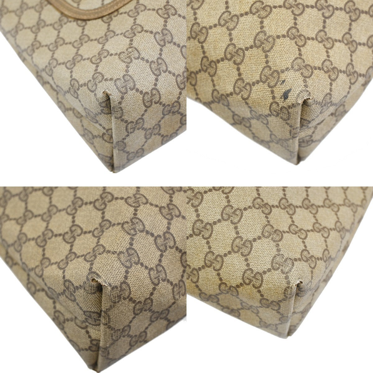 GUCCI Logo Sherry GG Pattern Shoulder Bag PVC Leather Brown Italy 67ZA325