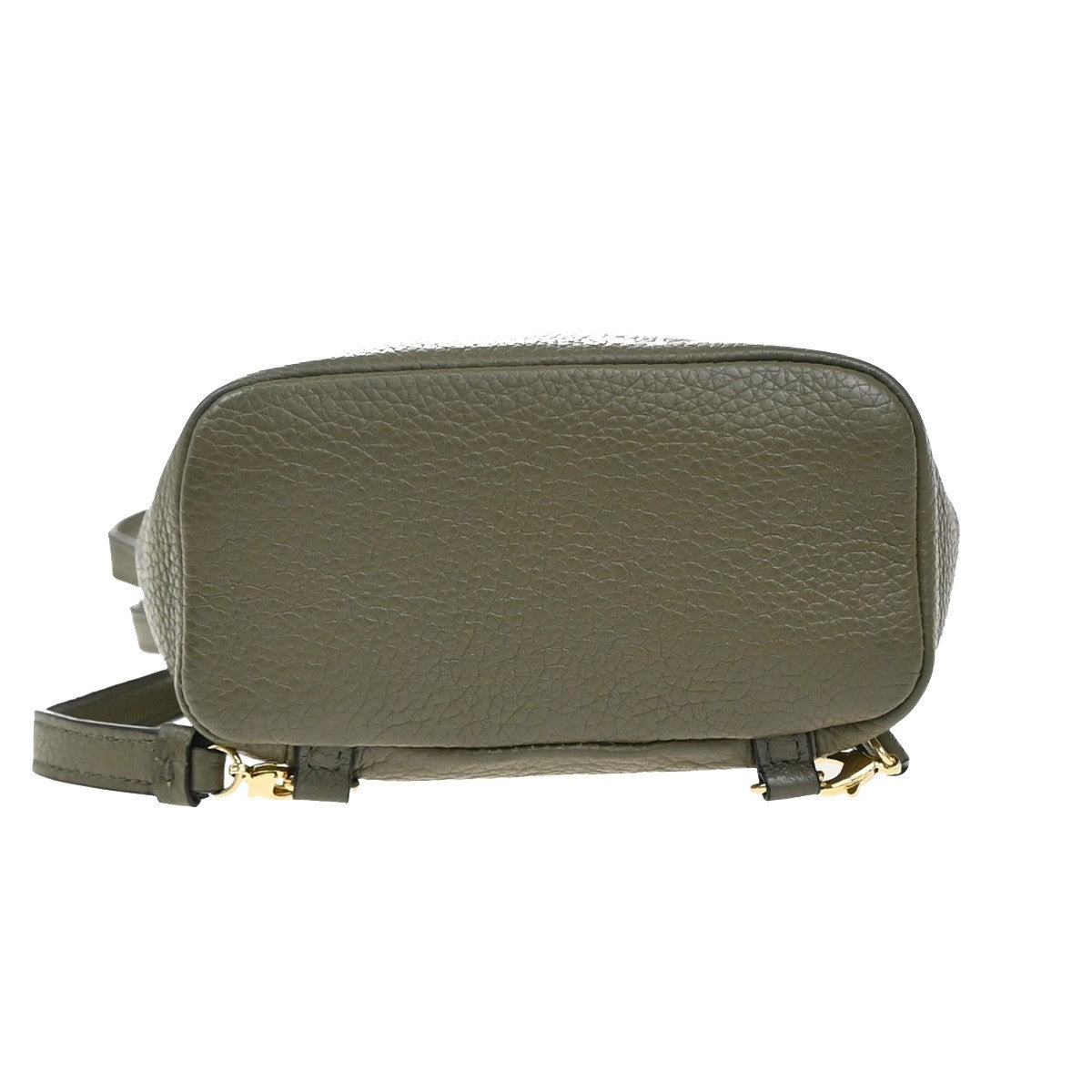 SALVATORE FERRAGAMO Logo Gancini Mini Backpack Bag Leather Khaki 86EG146