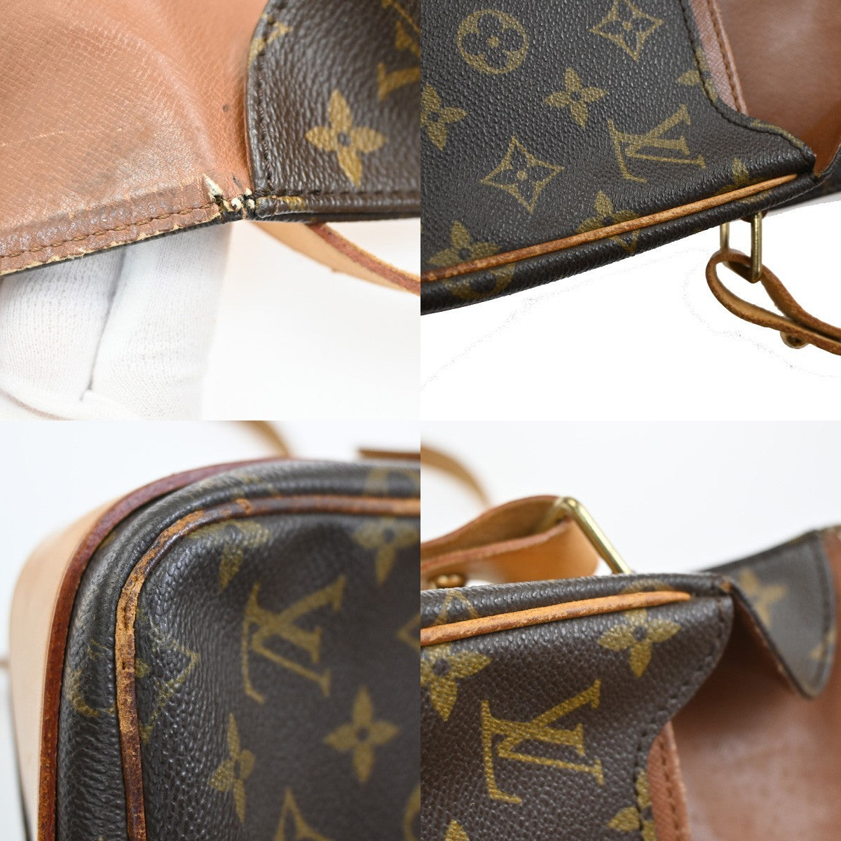 LOUIS VUITTON Cartouchiere MM Shoulder Bag Monogram Leather Brown M51253 78SA065