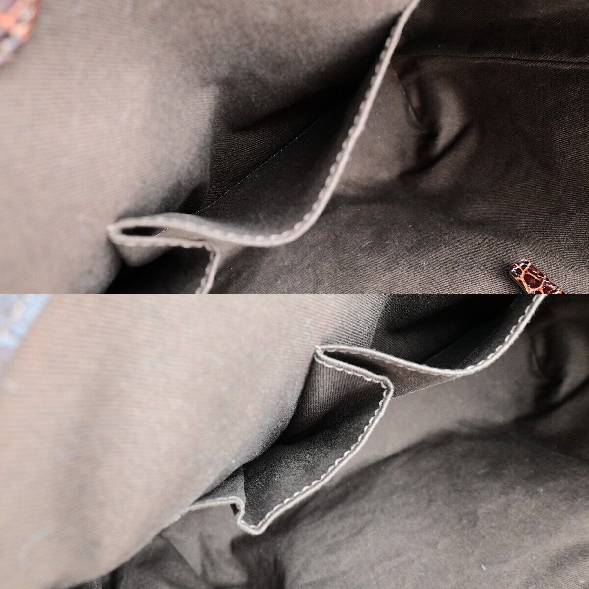 CELINE Logo Macadam Shoulder Tote Bag Suede Embossed Leather Purple SHW 34EC964