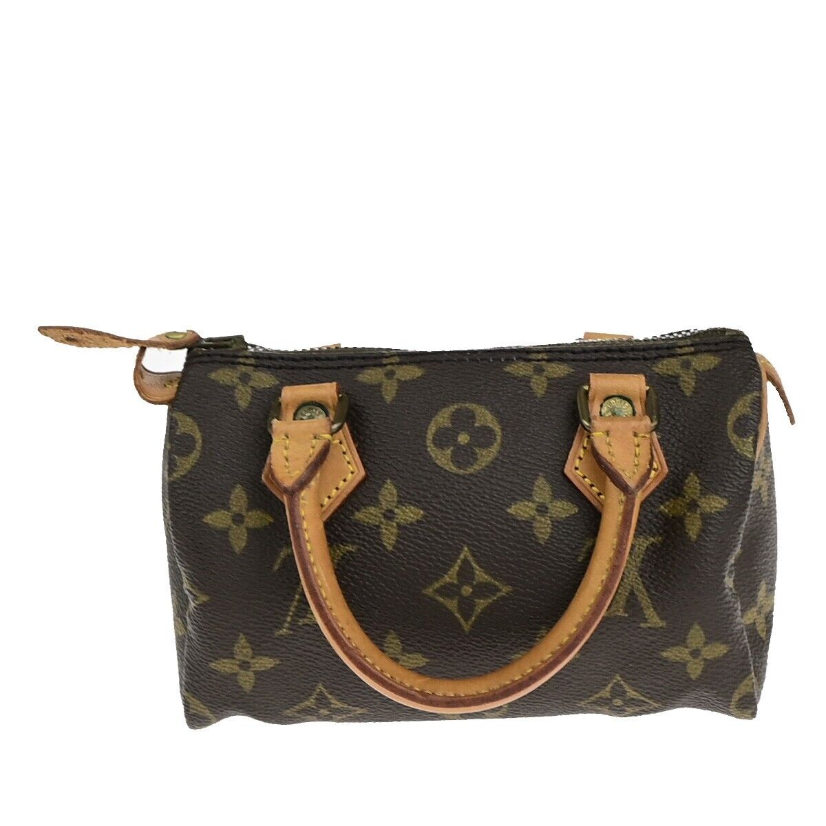 LOUIS VUITTON Mini Speedy Hand Bag Monogram Leather Brown France M41534 79EC996
