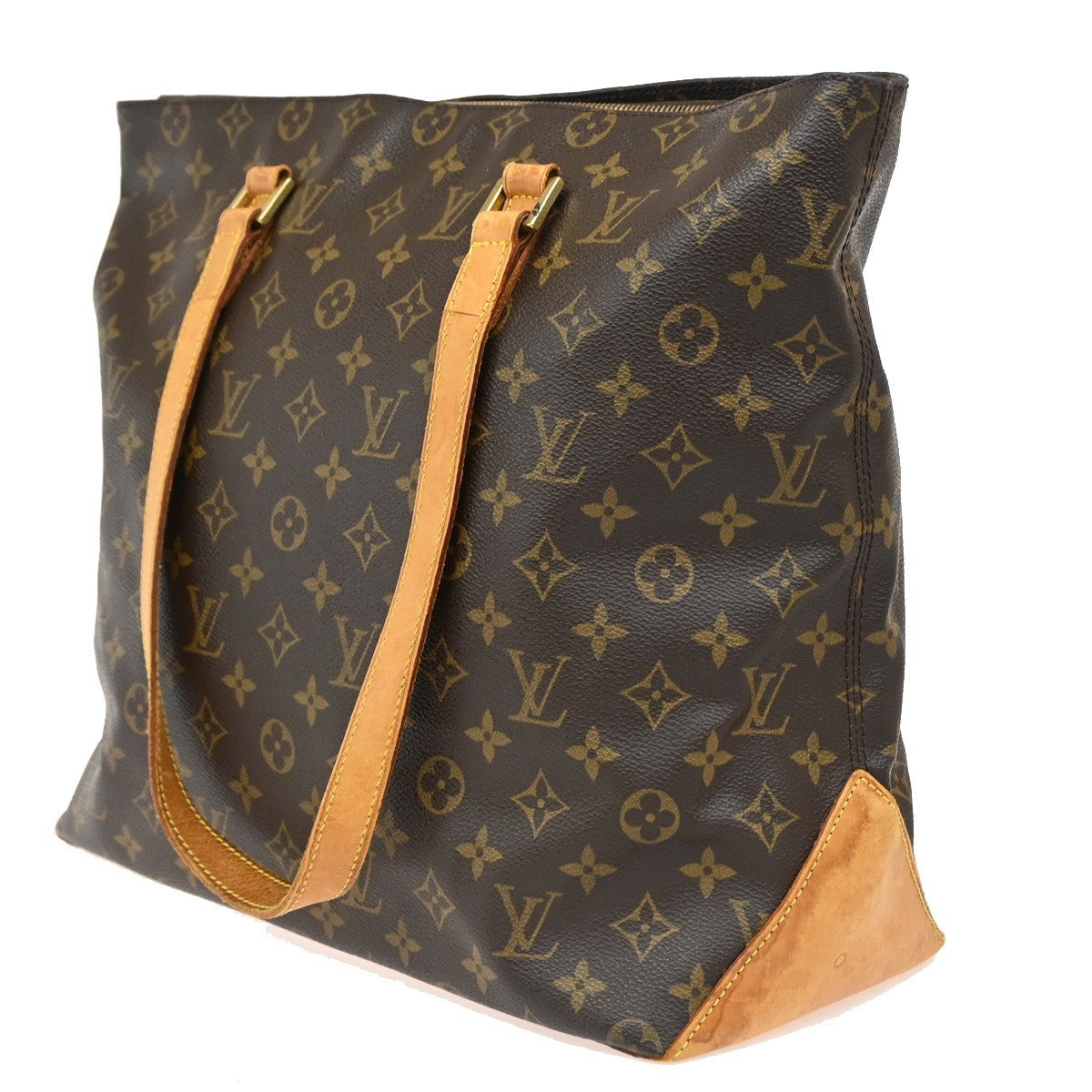 LOUIS VUITTON Cabas Mezzo Shoulder Bag Monogram Leather Brown M51151 34DA179
