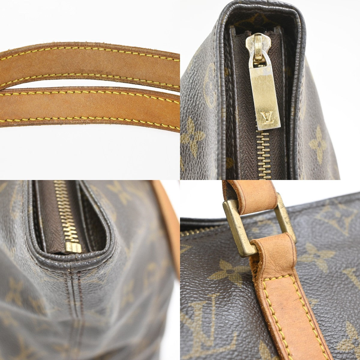 LOUIS VUITTON Cabas Mezzo Shoulder Bag Monogram Leather Brown M51151 88SA003